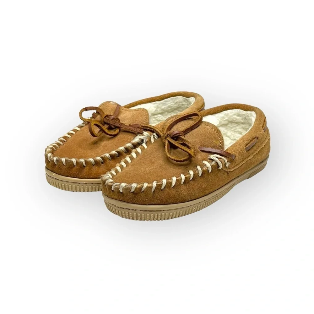 Sperry ✫彡 Trapper Cup Sole Slipper Moccasins  ✫彡 Natural Suede ✫彡 Boy Girl 13M